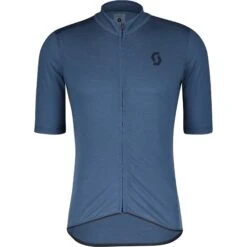 SCOTT Gravel Merino Kurzarmtrikot - Metal Blue/dark Blue