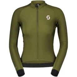 SCOTT RC Pro Warm Langarm Damen Trikot - Fir Green/cloud Pink