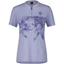 SCOTT Trail Flow Zip Damen Kurzarmtrikot - Moon Blue/dream Blue