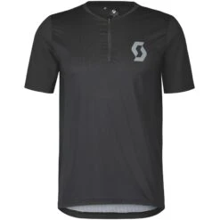 SCOTT Trail Vertic Zip Kurzarmtrikot - Schwarz